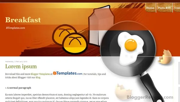 Breakfast Blogger Template Breakfast Blogger Templates