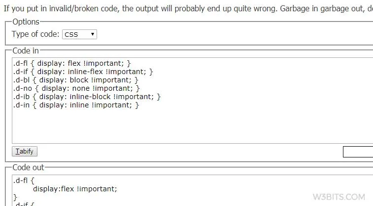 CSS Tabifier