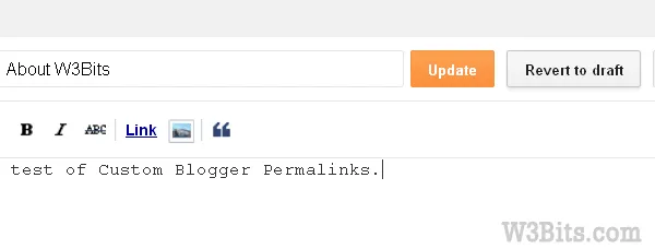 Revert to Draft to customize permalinks of published posts custom blogger permalinks
