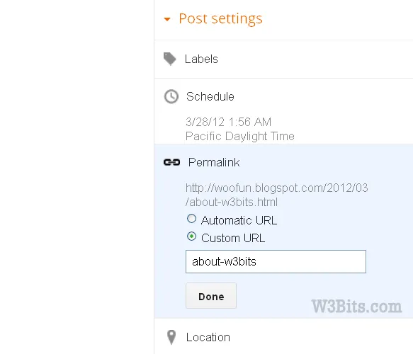 customize blogger permalinks