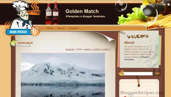 Golden Match Blogger Template Golden Match Blogger Templates
