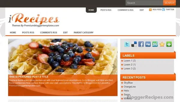 iRecipes Blogger Template iRecipes Blogger Templates
