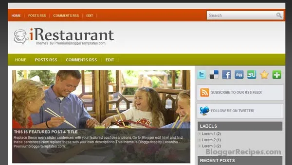 iRestaurant Blogger Template iRestaurant Blogger Templates
