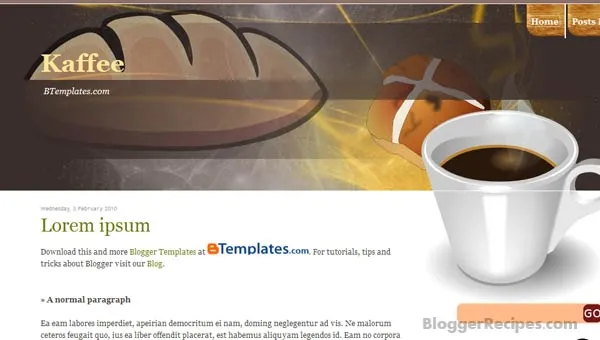 Kaffee Blogger Template Kaffee Blogger Templates