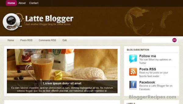 Latte Blogger Template Latte Blogger Template