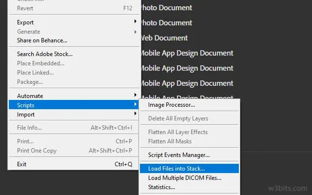 Loading files into stack in Photoshop