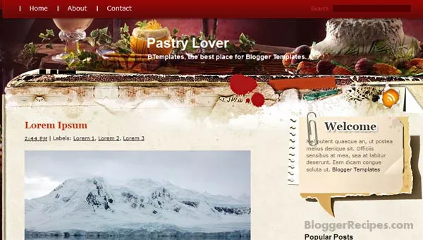 Pastry Lover Blogger Template Pastry Lover Blogger Templates