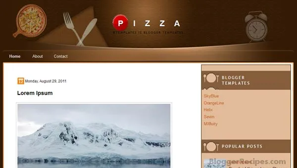 Pizza Blogger Template Pizza Blogger Templates