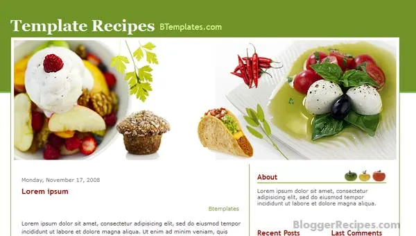 Recipes Blogger Template Recipes Blogger Templates